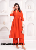 Sequined Malma Cotton Flared Kurti With Palazzo-ISKWKU02056711
