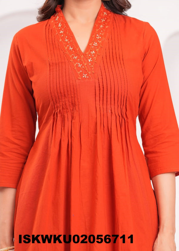 Sequined Malma Cotton Flared Kurti With Palazzo-ISKWKU02056711