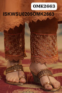 Embroidered Chinon Kurti With Pant And Digital Printed Dupatta-ISKWSU0205OMK2663