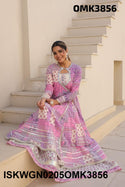 Printed Cotton Kurti Attached With Gown-ISKWGN0205OMK3856