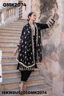 Embroidered Rayon Schiffli Naira Cut Kurti With Harem Pant And Dupatta-ISKWSU0205OMK2074