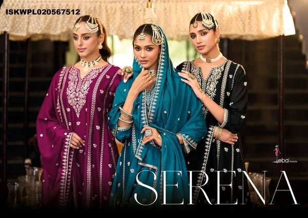 Embordered Chinon Kurti With Pant And Dupatta-ISKWSU020567512