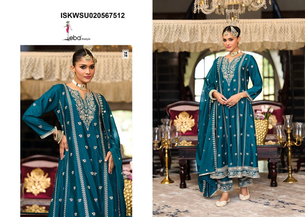 Embordered Chinon Kurti With Pant And Dupatta-ISKWSU020567512