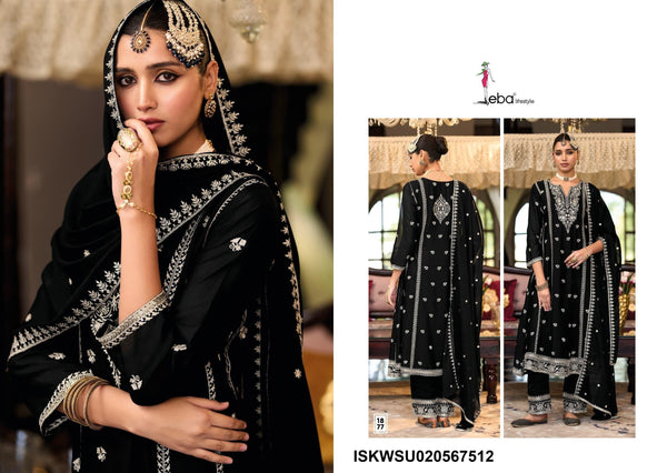 Embordered Chinon Kurti With Pant And Dupatta-ISKWSU020567512