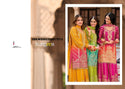 Embroidered Chinon Kurti With Sharara And Dupatta-ISKWSH020567513