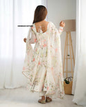 Floral Printed Organza Anarkali Kurti With Pant And Dupatta-ISKWSU01057648