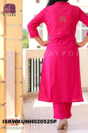 Embroidered Linen Cotton Kurti With Pant-ISKWKUNH020525P