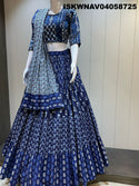 Printed Cotton Lehenga With Blouse And Dupatta-ISKWNAV04058725