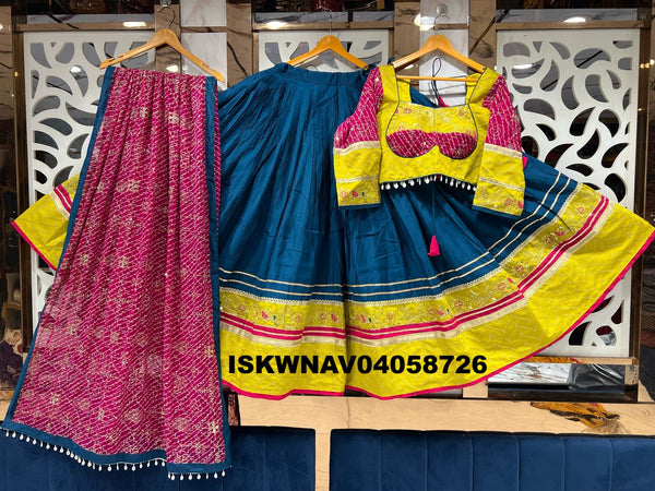 Printed Silk Lehenga With Blouse And Dupatta-ISKWNAV04058726