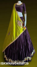 Sequined Rayon Cotton Lehenga With Blouse And Dupatta-ISKWNAV04058729