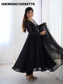 Embroidered Georgette Gown With Dupatta-ISKWGN210589776