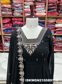 Embroidered Georgette Gown With Dupatta-ISKWGN210589776