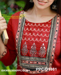 Cotton Kurti With Pant And Ajrakh Printed Malmal Cotton Dupatta-ISKWSU3006PPC/D1981