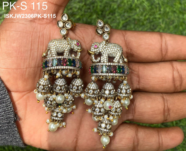 Kundan Earrings-ISKJW2306PK-S115