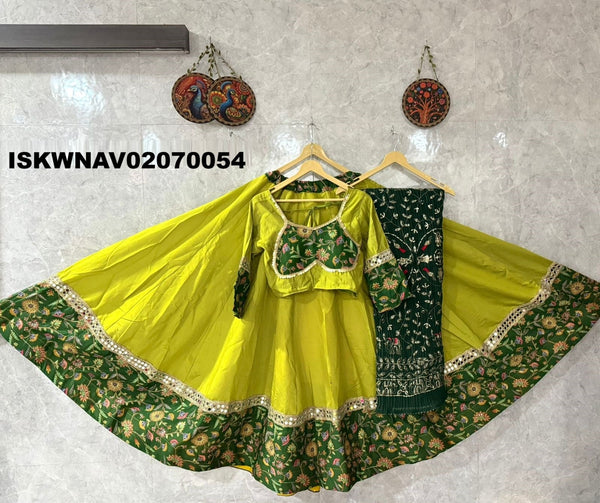 Embroidered Silk Lehenga With Blouse And Vintage Dupatta-ISKWNAV02070054