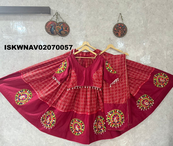 Bandhani Printed Rayon Lehenga With Blouse And Foil Printed Dupatta-ISKWNAV02070057