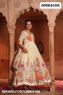 Digital Printed Crepe Anarkali Kurti With Shantoon Pant And Dupatta-ISKWSU1707OMK4166