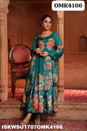 Digital Printed Crepe Anarkali Kurti With Shantoon Pant And Dupatta-ISKWSU1707OMK4166