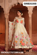 Digital Printed Crepe Anarkali Kurti With Shantoon Pant And Dupatta-ISKWSU1707OMK4166