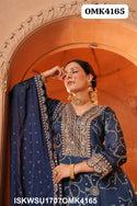 Digital Printed Chinon Anarkali Kurti With Shantoon Pant And Embroidered Dupatta-ISKWSU1707OMK4165