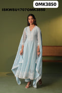 Embroidered Organza Anarkali Kurti With Pant And Dupatta-ISKWSU1707OMK3850
