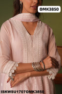 Embroidered Organza Anarkali Kurti With Pant And Dupatta-ISKWSU1707OMK3850