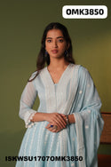 Embroidered Organza Anarkali Kurti With Pant And Dupatta-ISKWSU1707OMK3850
