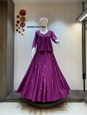 Sequined Cotton Skirt With Top-ISKWSKT21072299