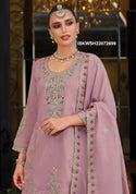 Embroidered Shimmer Kurti With Palazzo And Dupatta-ISKWSH21072699