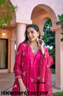 Embroidered Malmal Chanderi Kurti With Silk Pant And Organza Dupatta-ISKWSUFC180725O/FC180725P