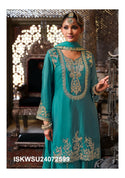 Embroidered Chinon Kurti With Sharara And Dupatta-ISKWSH24072599