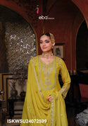 Embroidered Chinon Kurti With Sharara And Dupatta-ISKWSH24072599