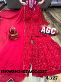 Embroidered Georgette Peplum Kurti With Sharara And Dupatta-ISKWSH2407AGC4327