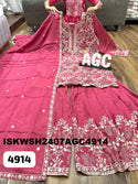 Embroidred Chinon Silk Kurti With Sharara And Dupatta-ISKWSH2407AGC4914