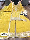 Embroidred Chinon Silk Kurti With Sharara And Dupatta-ISKWSH2407AGC4932