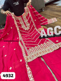 Embroidred Chinon Silk Kurti With Sharara And Dupatta-ISKWSH2407AGC4932