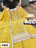 Embroidred Chinon Silk Kurti With Sharara And Dupatta-ISKWSH2407AGC4932