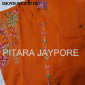 Embroidered Malmal Cotton Kurti With Pant And Dupatta-ISKWSUVC070725C/VC070725O