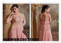 Embroidered Net Kurti With Viscose Shimmer Sharara And Net Dupatta-ISKWSH28075823