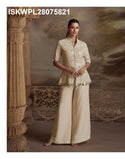Embroidered Georgette Top With Palazzo-ISKWPL28075821
