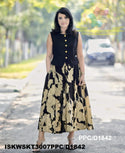 Floral Printed Cotton Skirt And Top-ISKWSKT3007PPC/D1842