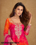 Printed Chinon Silk Kurti With Sharara And Embroidered Dupatta-ISKWSH29075815/5814