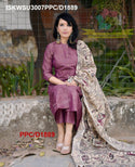 Khadi Cotton Kurti With Khadi Pant And Madhubani Printed Dupatta-ISKWSU3007PPC/D1889