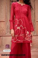 Embroidered Malmal Chanderi Top With Pant-ISKWIDWFC060825R