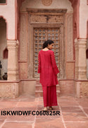 Embroidered Malmal Chanderi Top With Pant-ISKWIDWFC060825R