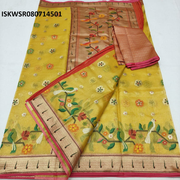 Zari Weaved Tissue Kota Saree With Blouse-ISKWSR080714501