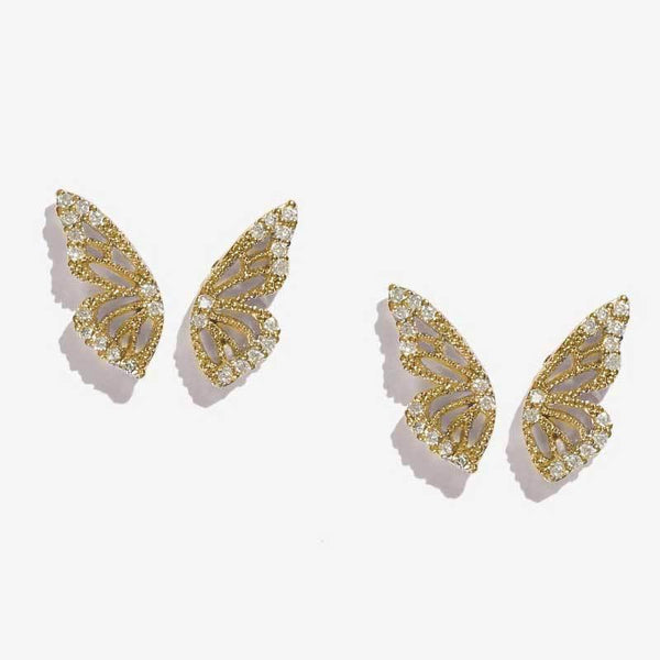 Exaggerated Bohemian Crystal Butterfly Earrings - Ishaanya