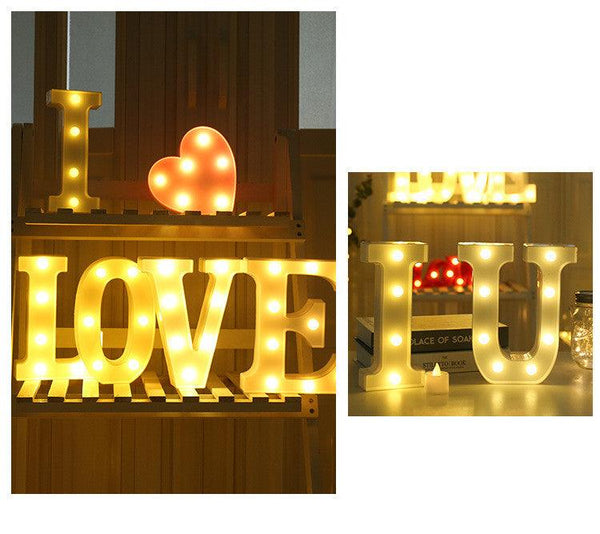 Luminous LED Letter Number Night Light English Alphabet Number Battery Lamp Romantic Wedding Christmas Party Decoration - Ishaanya