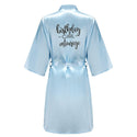 Birthday Party Girl & Entourage Robes Satin Pajamas Dressing Gown Black White Writing Letter Kimono S-4XL - Ishaanya
