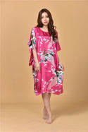 Black Ladies Robe Summer Casual Pajamas Chinese Women Rayon Sleepwear Kimono Bath Gown Nightgown Kaftan Yukata One Size M03 - Ishaanya
